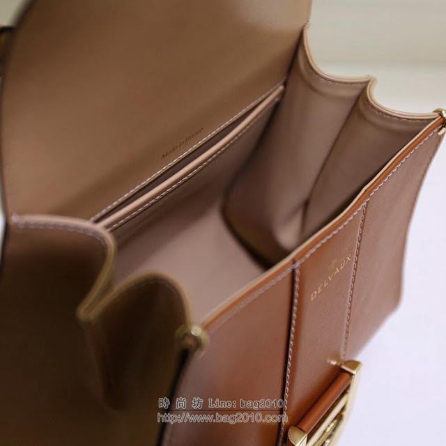 DELVAUX女包 春夏最新款 拼色焦糖色mini款 2019專櫃限量版 德爾沃女手提包 小號 TP0020拼色焦糖  fcs1207